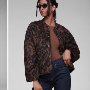 bagatelle Brown & Black Leopard-Print Bomber Jacket